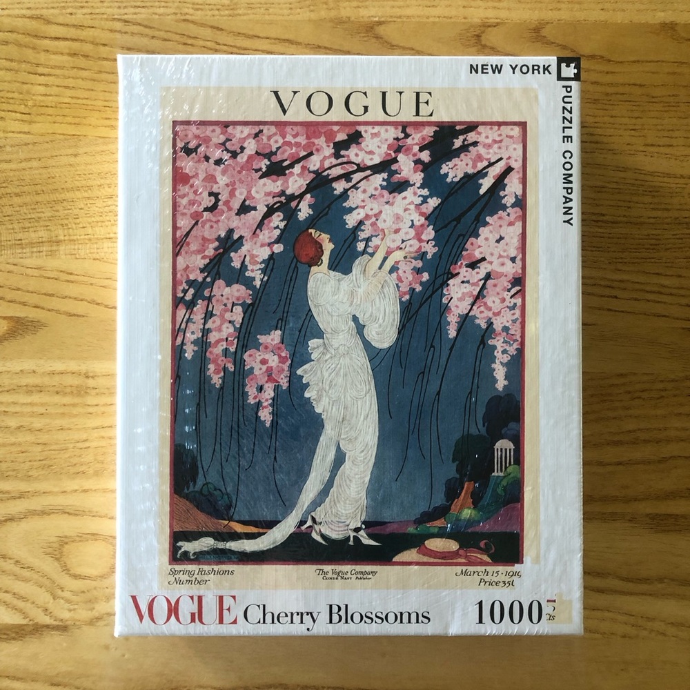 Vogue Vintage Magazine Cover Jigsaw Puzzle Cherry Blossoms 1000 Pieces